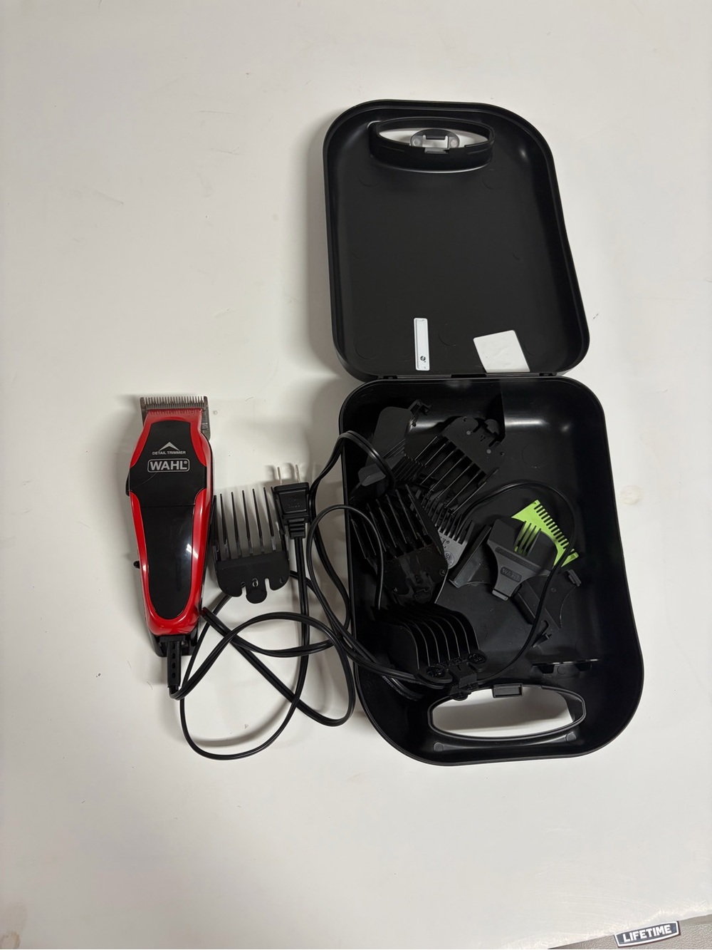 Wahl Red and Black Corded Hair Clipper with Guard Set